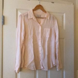 Light pink semi-sheer Loft top